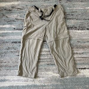 The North Face Cargo Pants Mens XL Beige Convertible Paramount Nylon Hiking